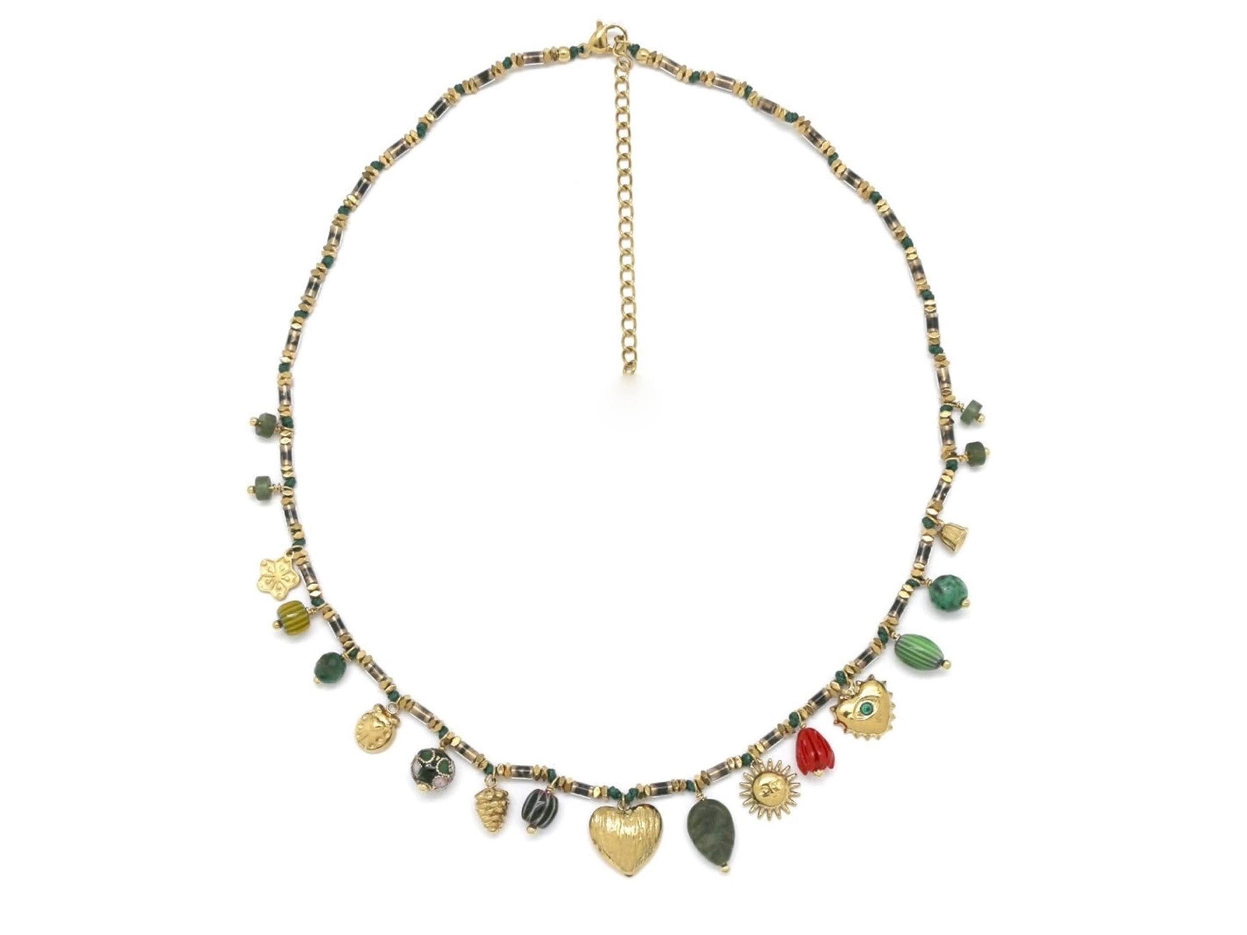 Beaded Necklace with Mini Charms