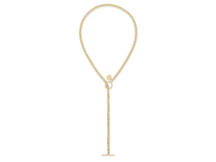 Gold Curb Chain Convertible Lariat Necklace