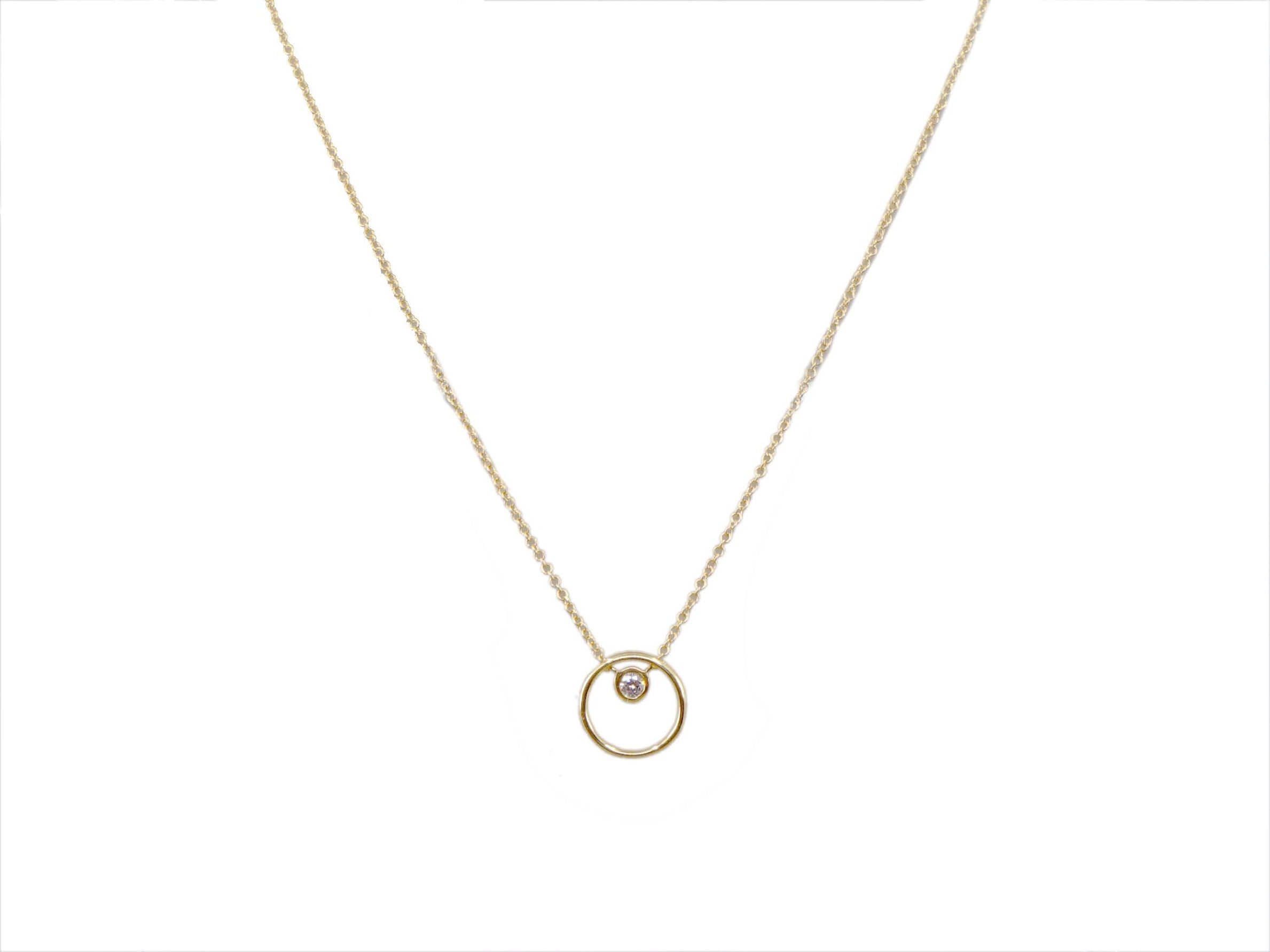 14k Floating Diamond Necklace