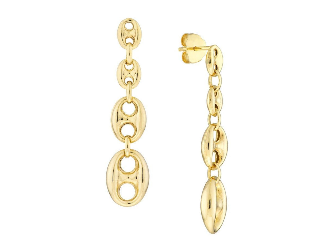 14k Graduated Mariner Link Drop Earrings