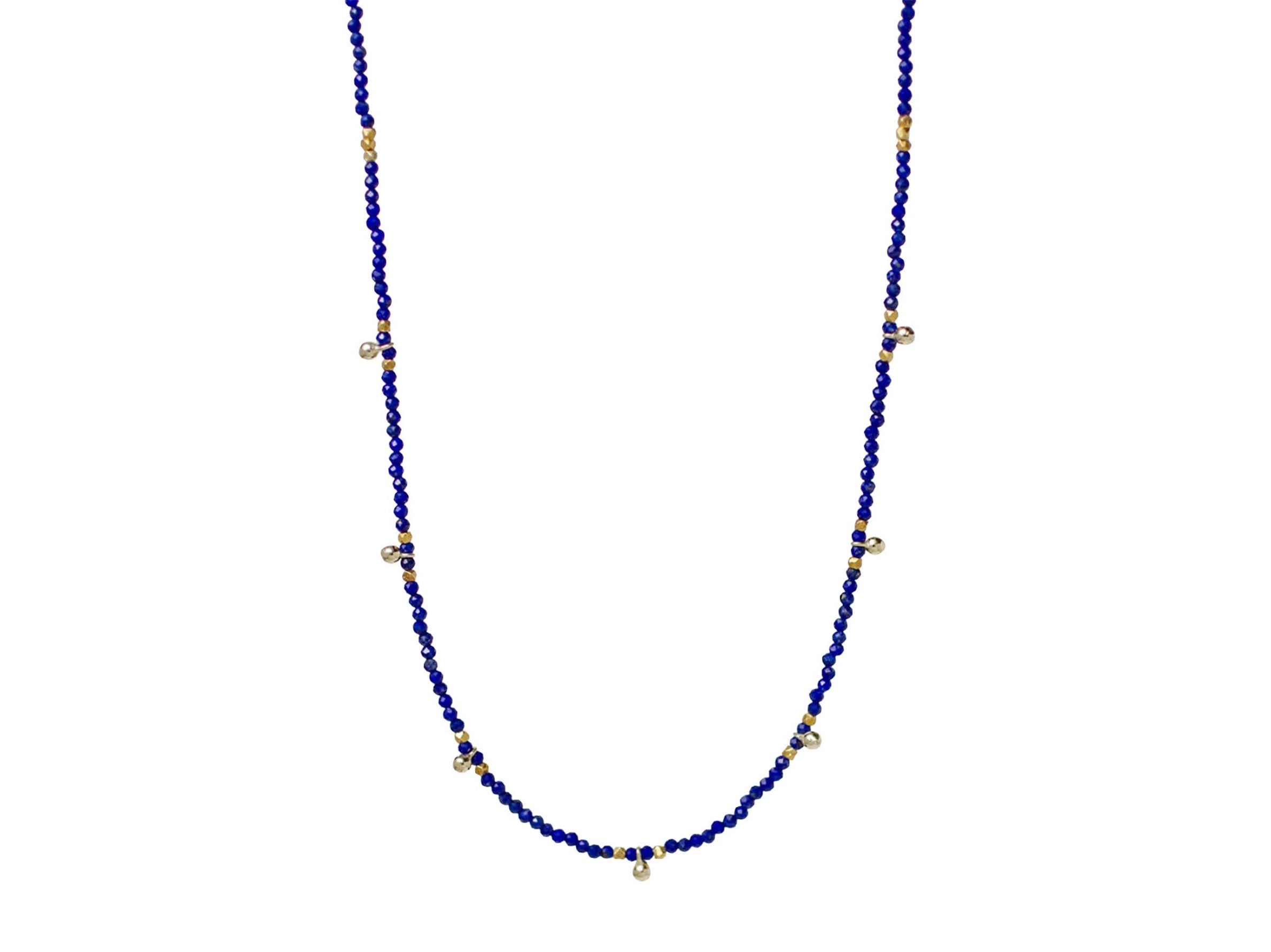 Lapis and Gold Beads Necklace