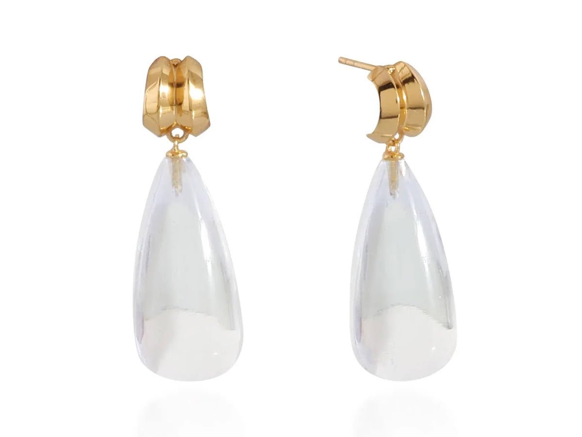 Clear Glass Drop Earrings
