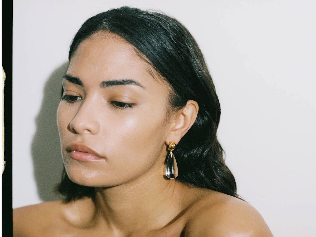 Clear Glass Drop Earrings