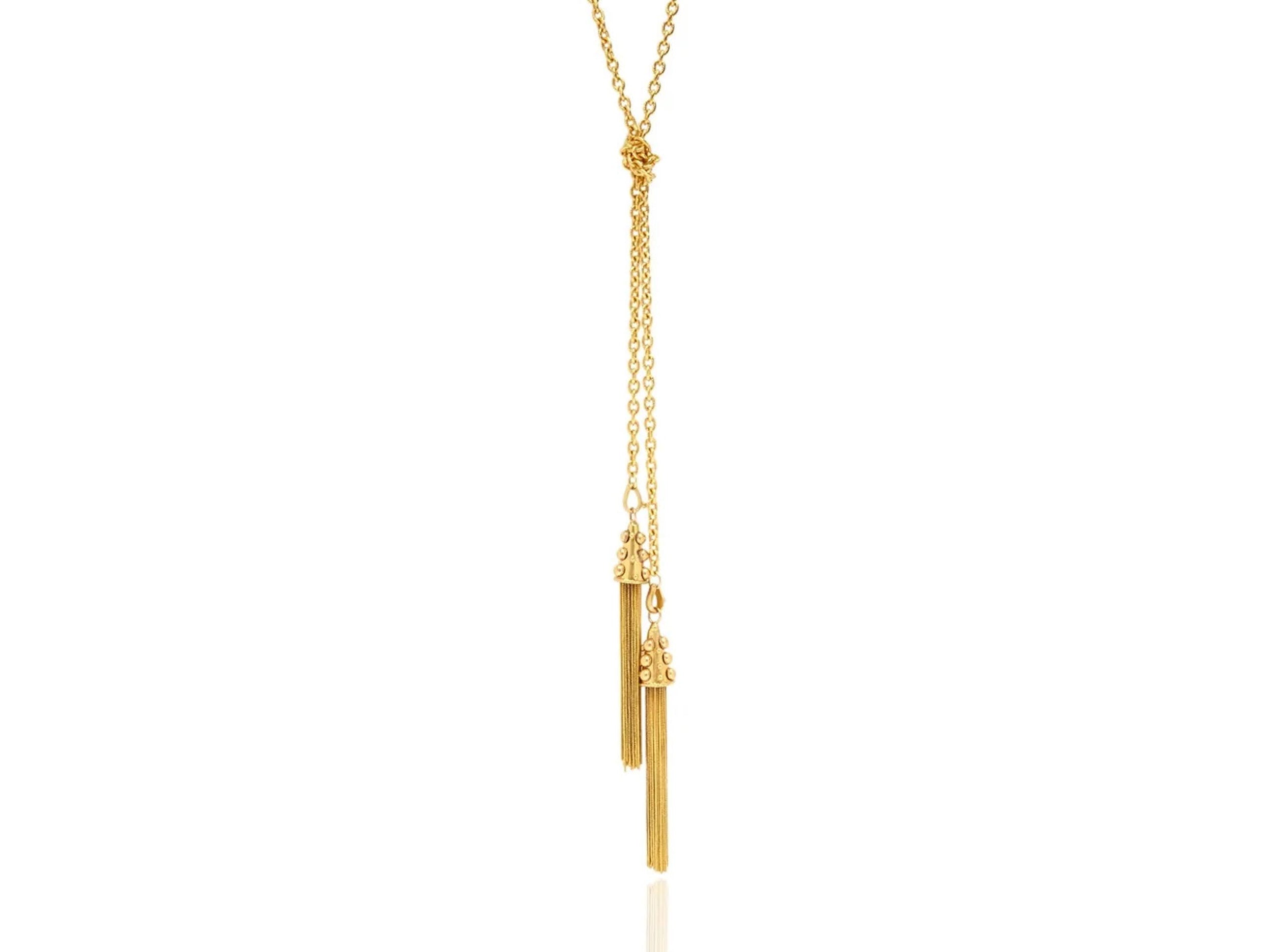 Gold Double Tassel Necklace