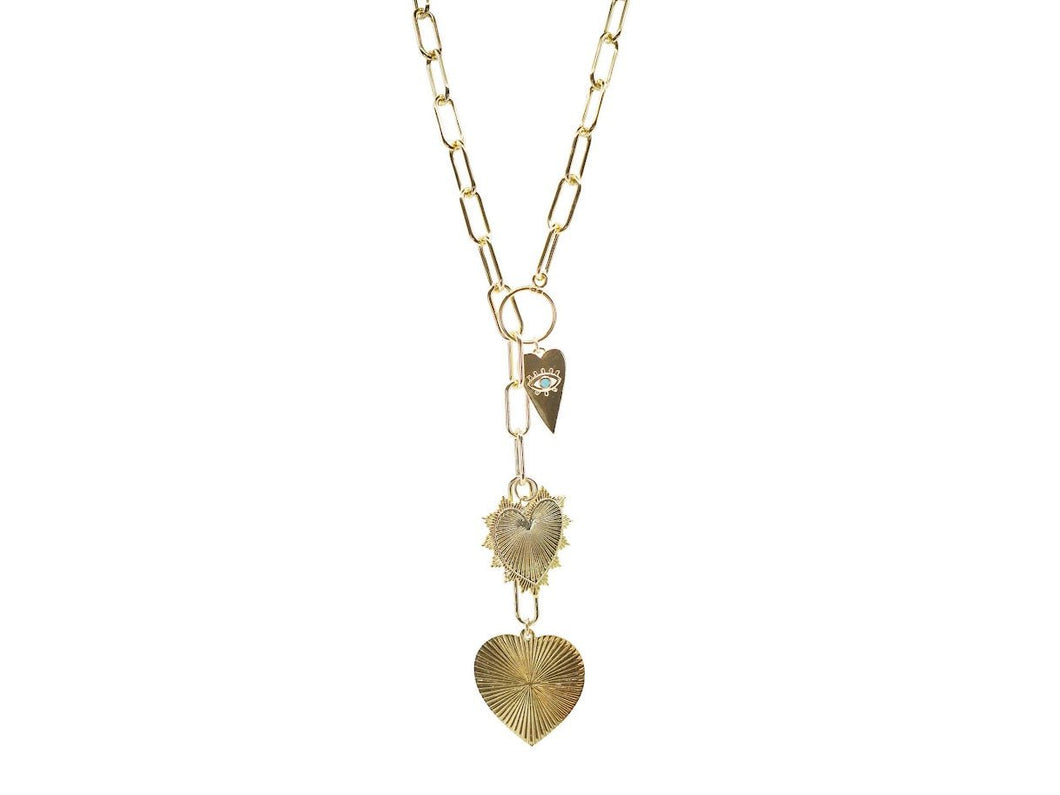 Triple Heart Strand Necklace