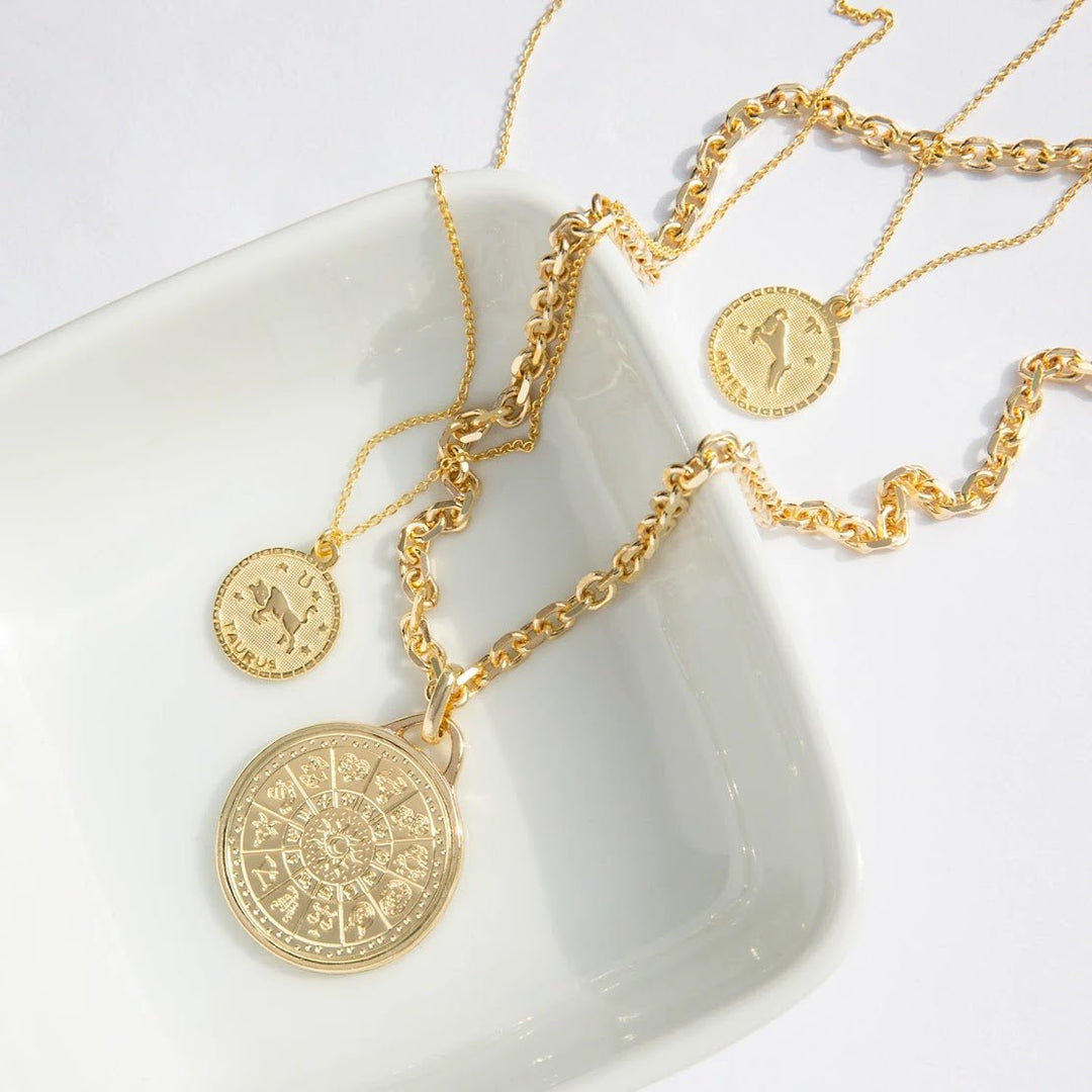 Gold Zodiac Pendant Necklace