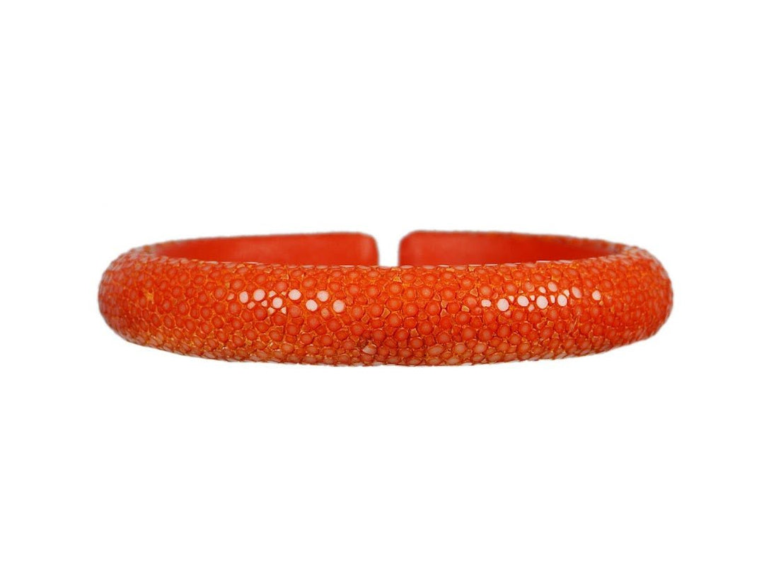 Orange Shagreen 10mm Dome Cuff