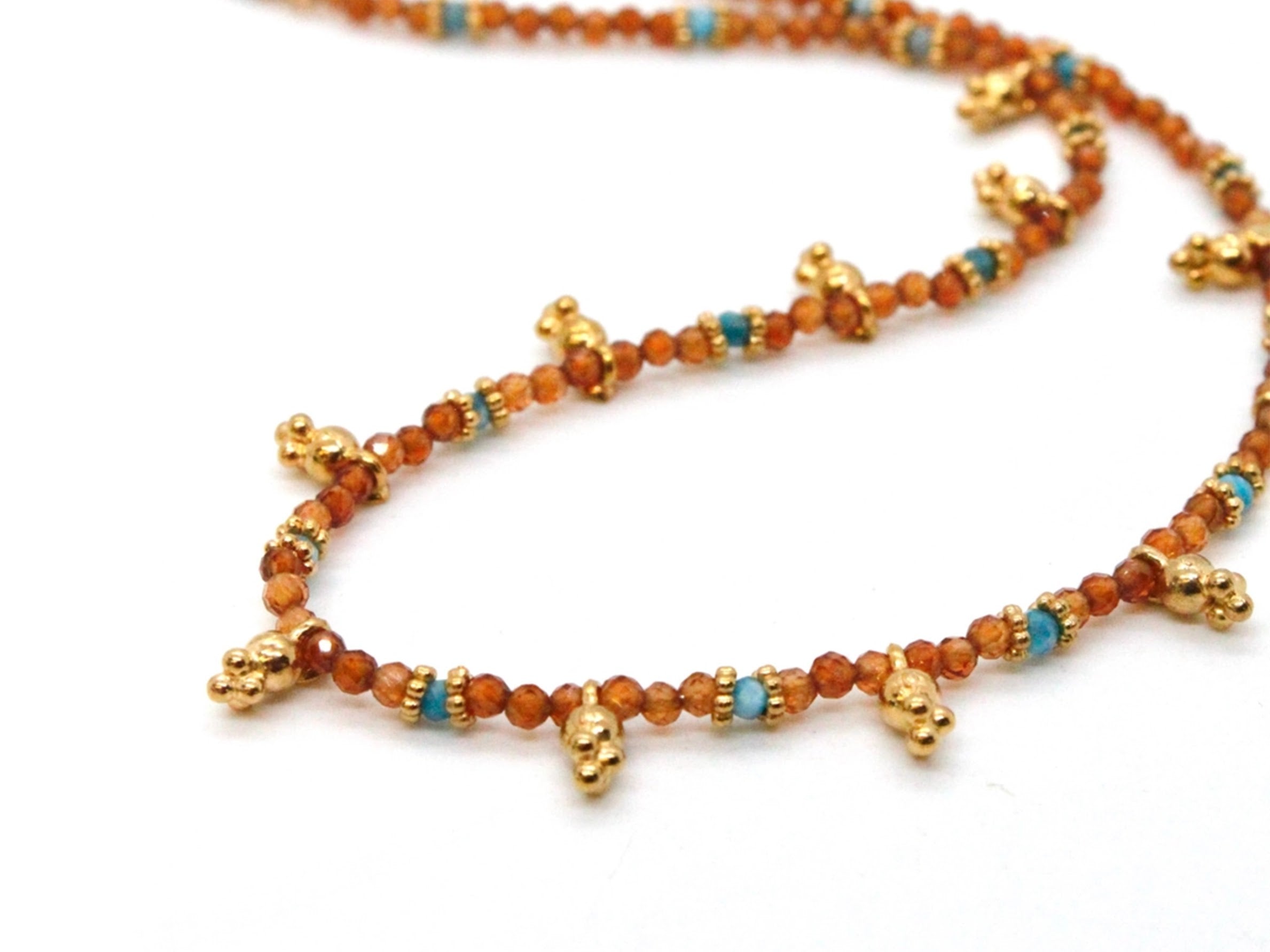 Orange Agate Necklace with Mini Charms