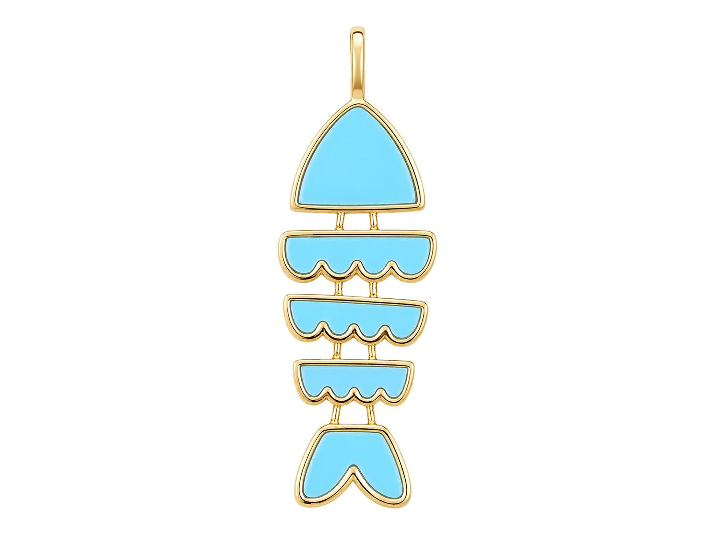 Gold Fish Charm with Turquiose
