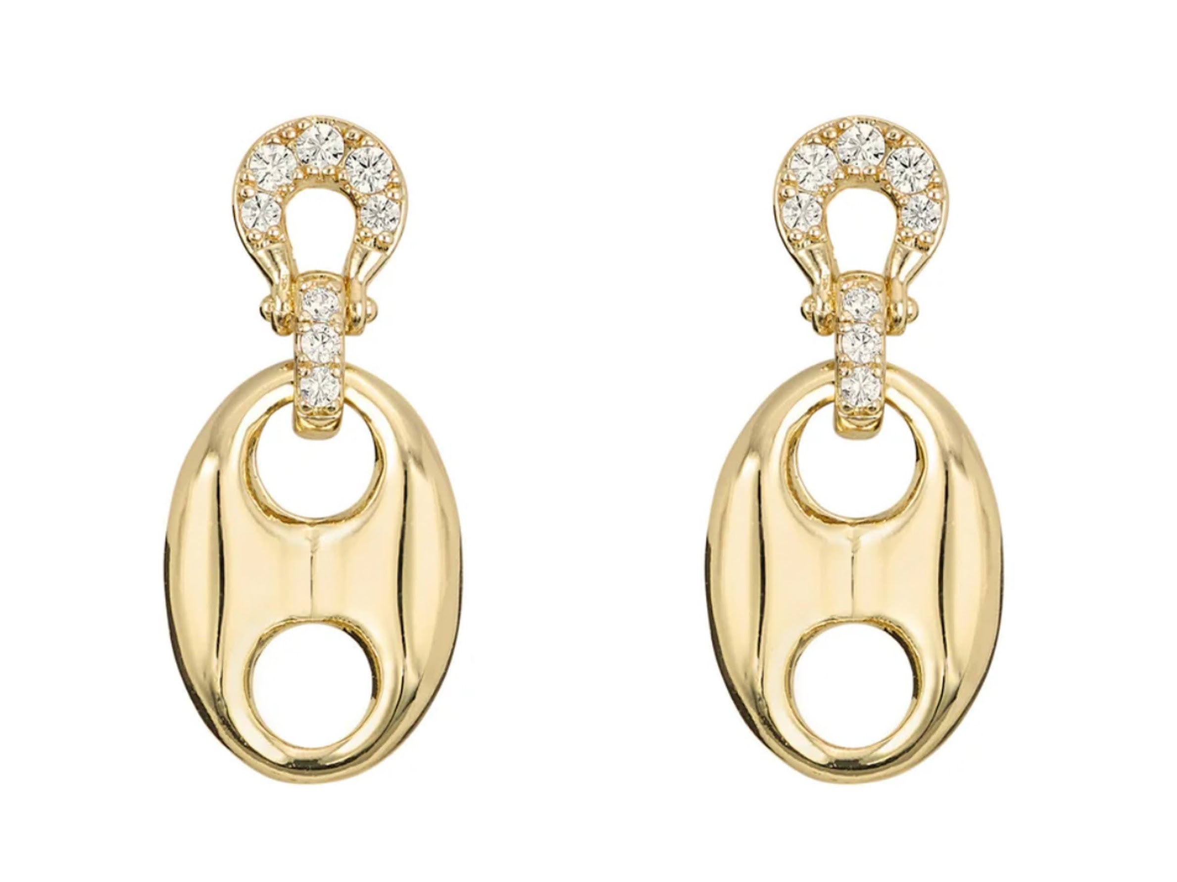 Horse Bit Mariner Earrings with CZs