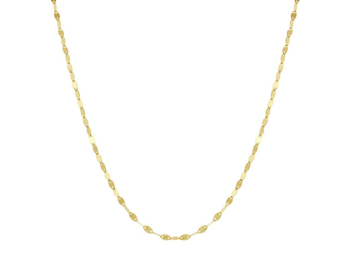 14k Flat Sequin Chain Necklace