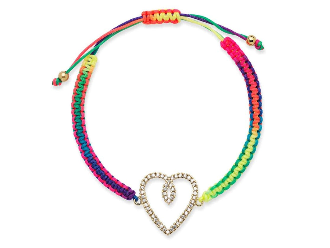 Heart Charm Rainbow Bracelet.