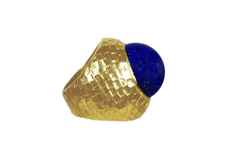 Lapis Lazuli Chiseled Ring