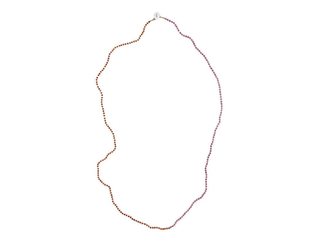 Hessonite and Pink Tourmaline Knotted Necklace