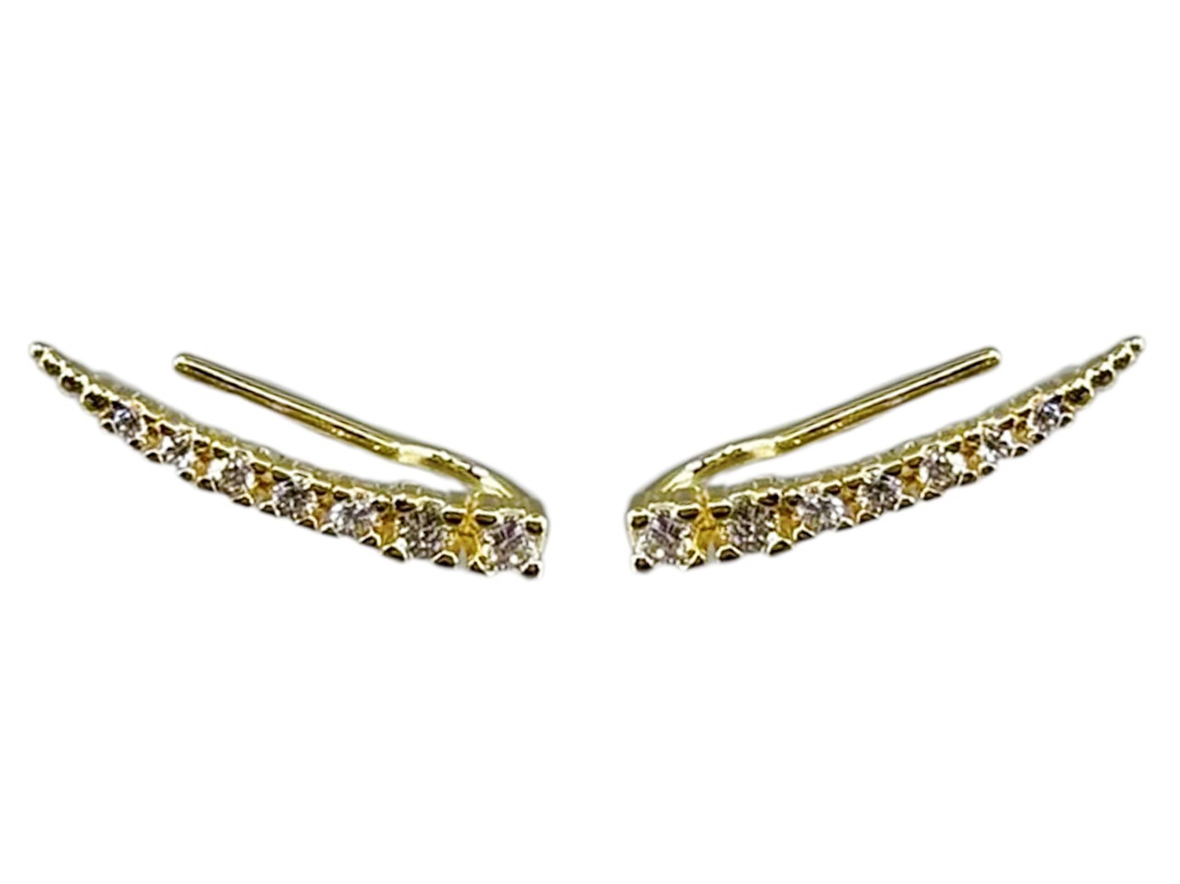 CZ Ear Climber Earrings