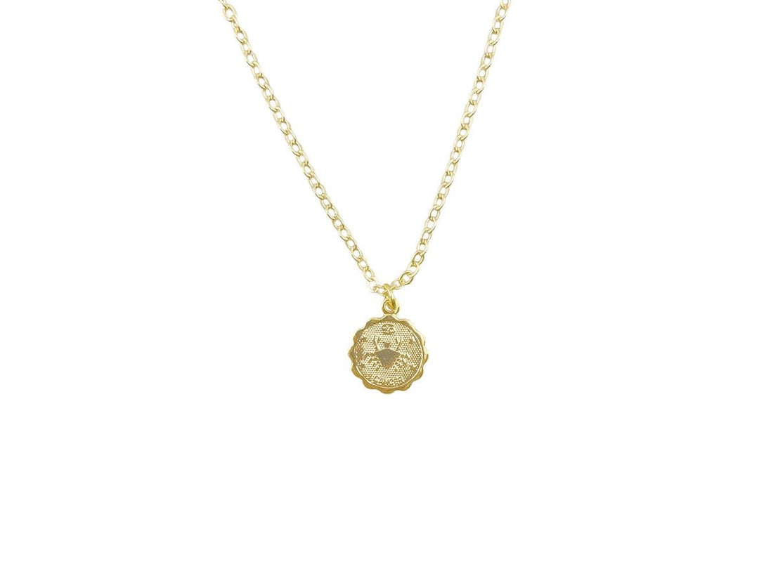 Gold Cancer Charm Necklace