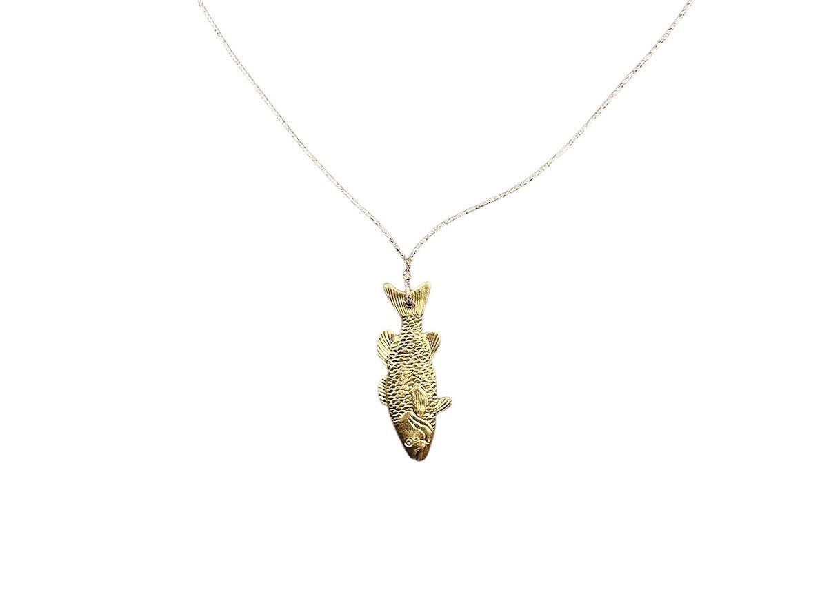 Small Golden Fish Charm Necklace