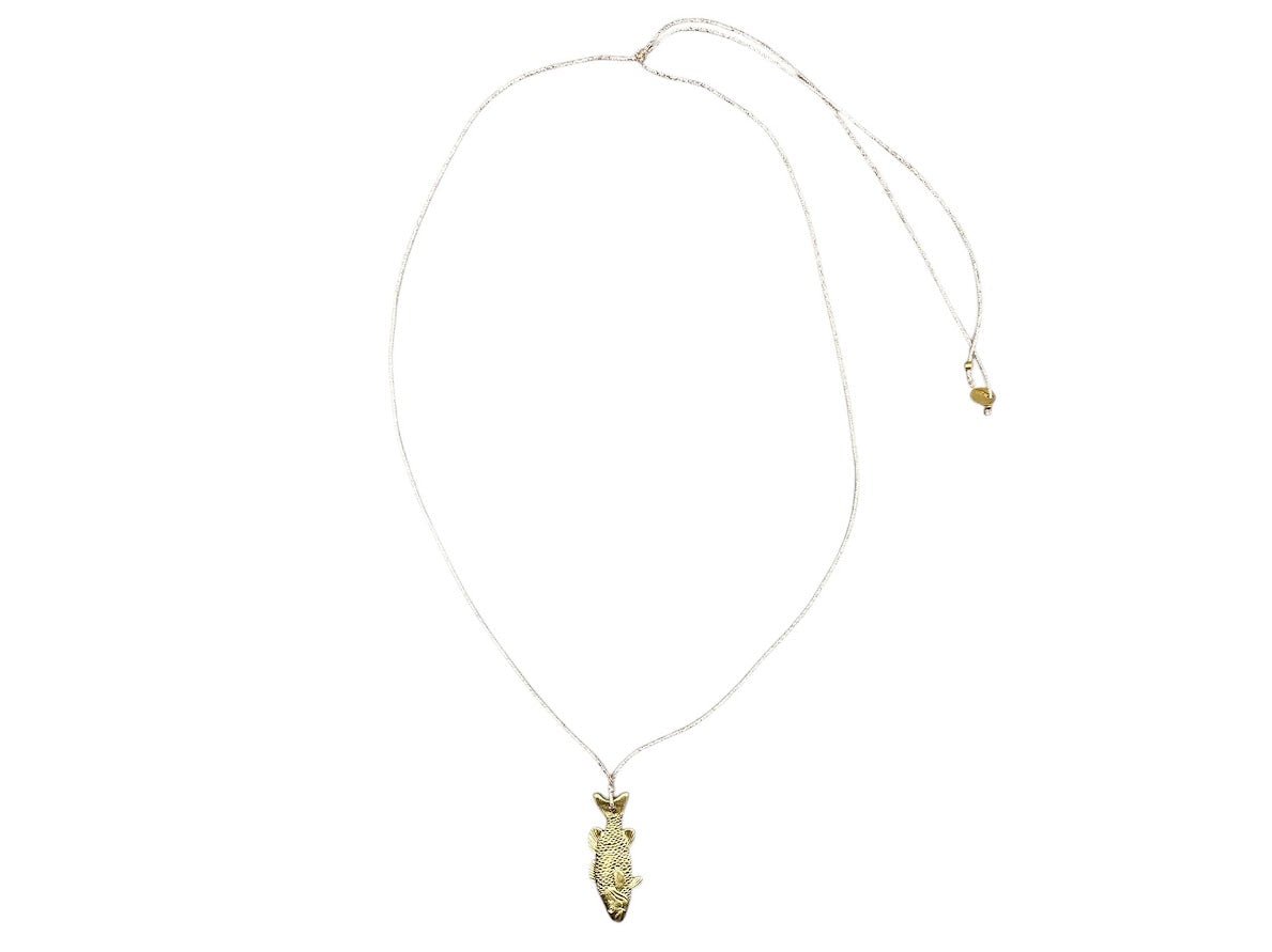 Small Golden Fish Charm Necklace