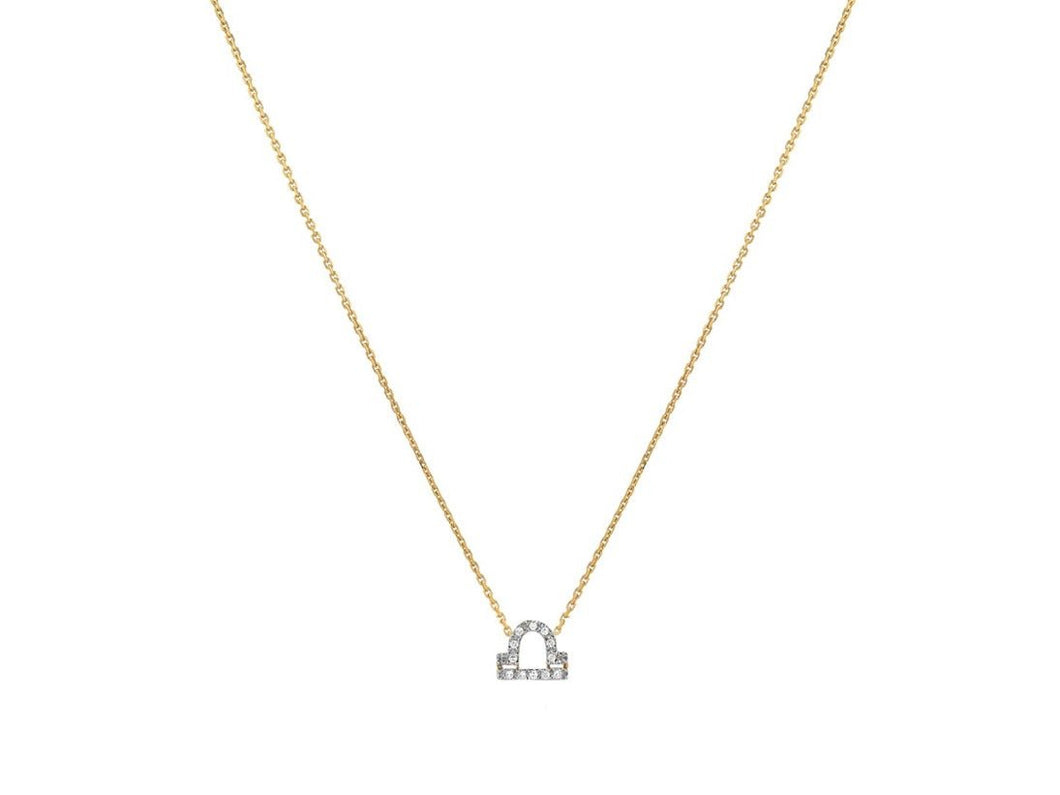 Diamond Libra Pendant Necklace