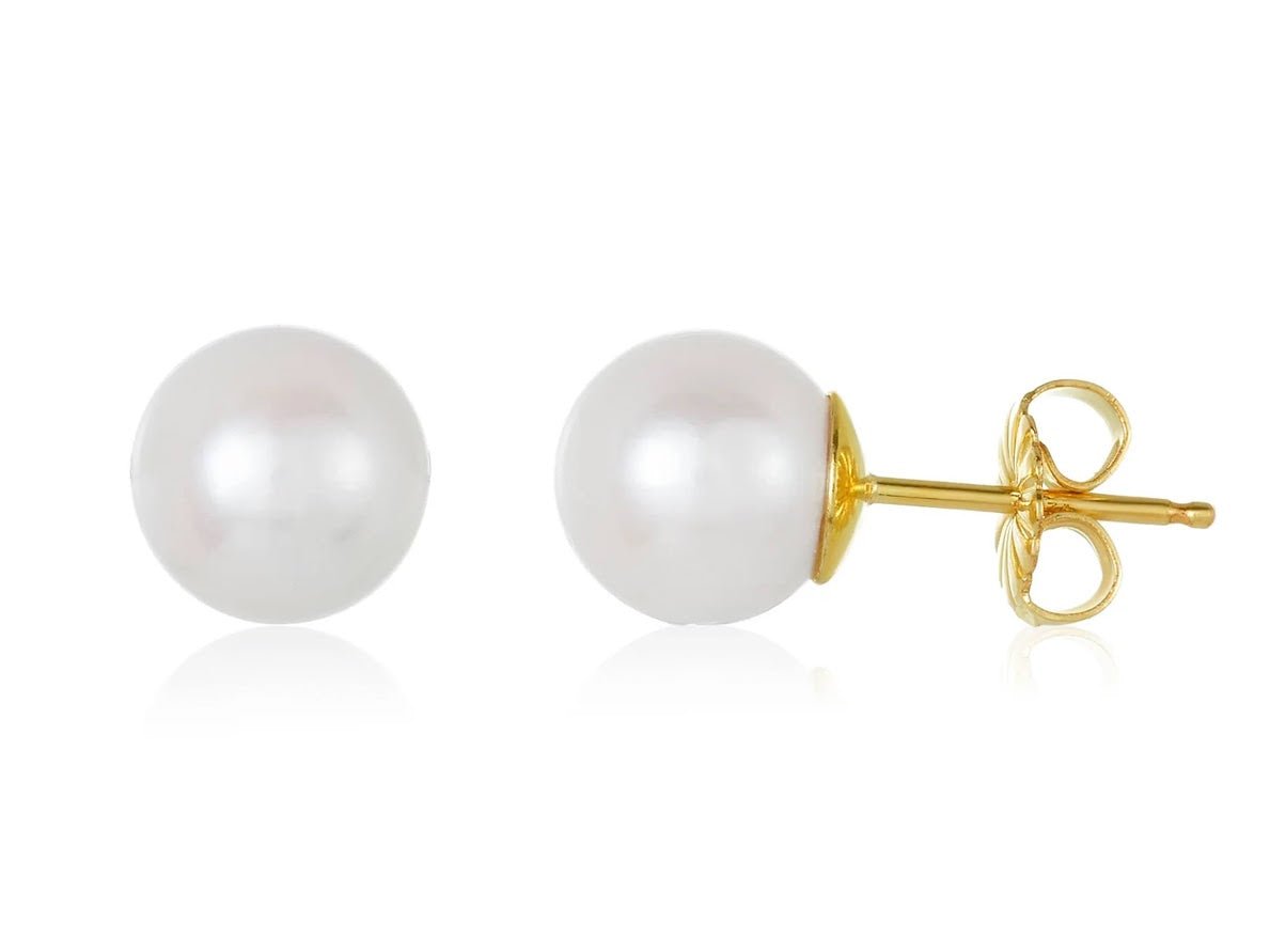 6mm Round Pearl Stud Earrings