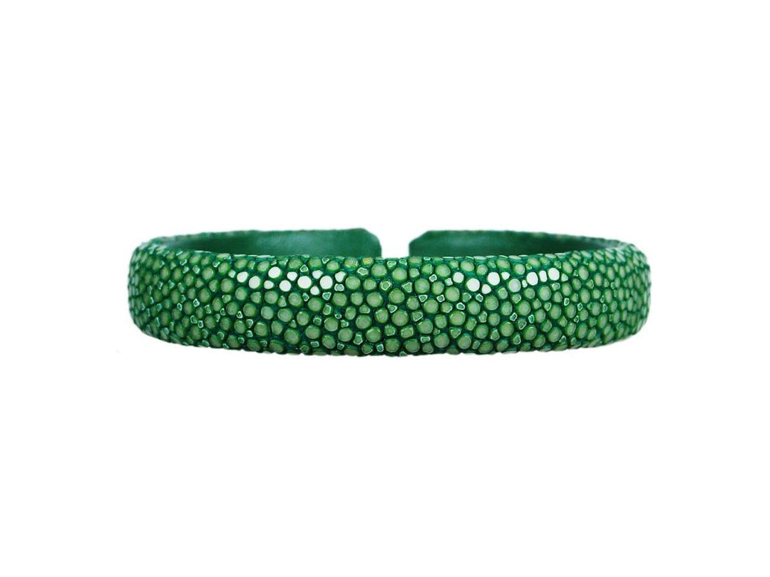 Emerald Green Shagreen 10mm Flat Cuff