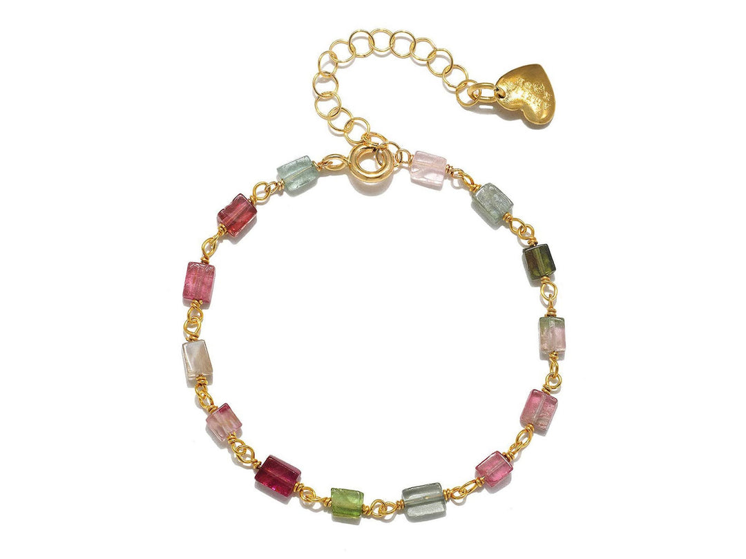 Watermelon Tourmaline Bead Bracelet
