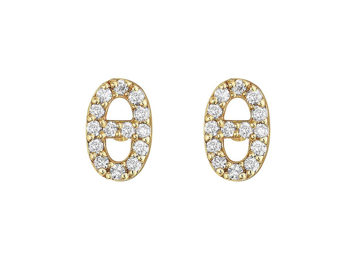 14k Diamond Mariner Stud Earrings