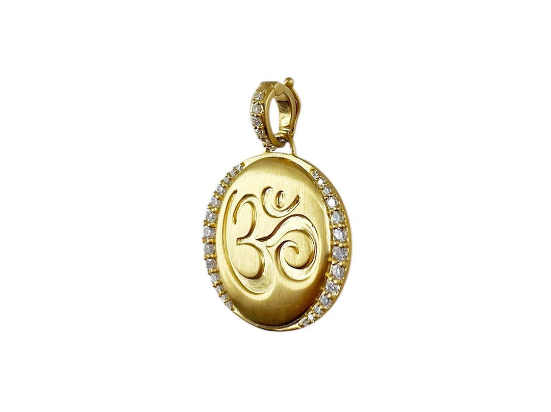 14 Om Pendant with Diamonds