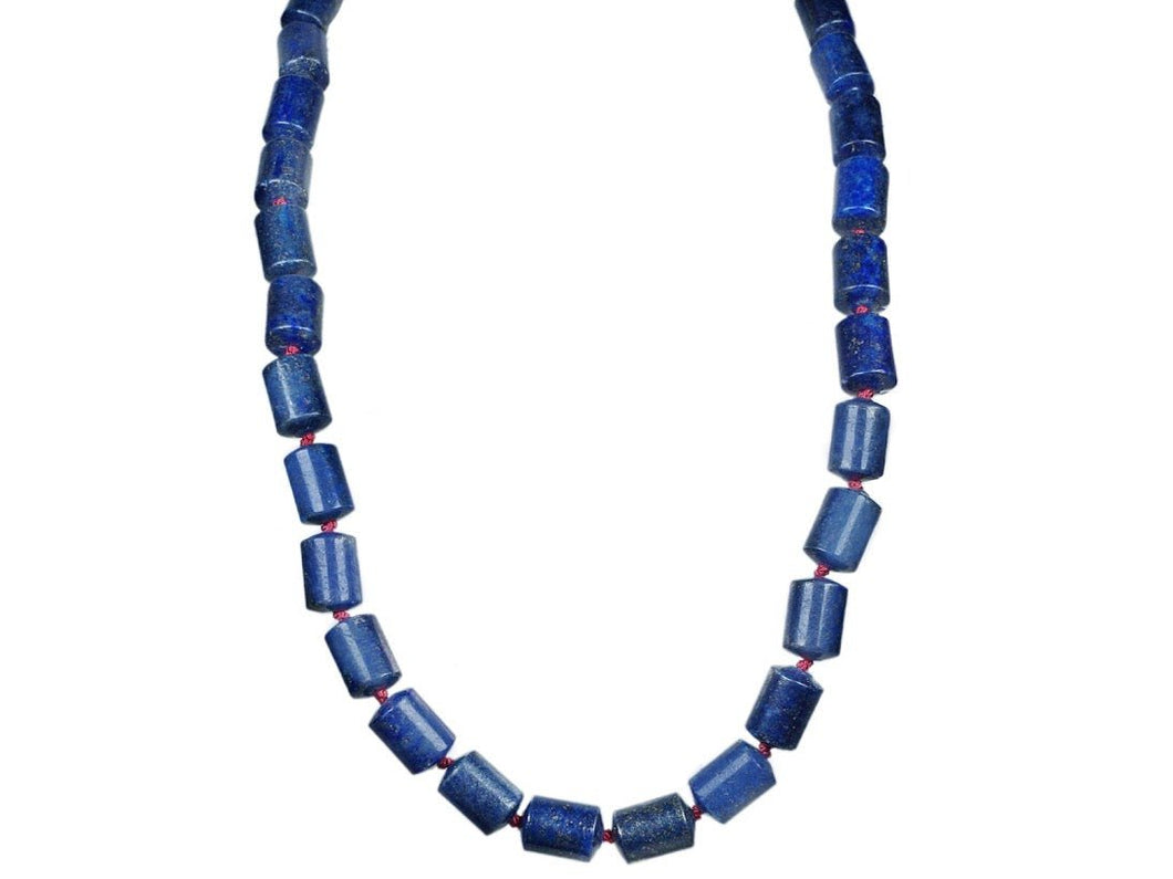 Barrel-Shaped Lapis Necklace