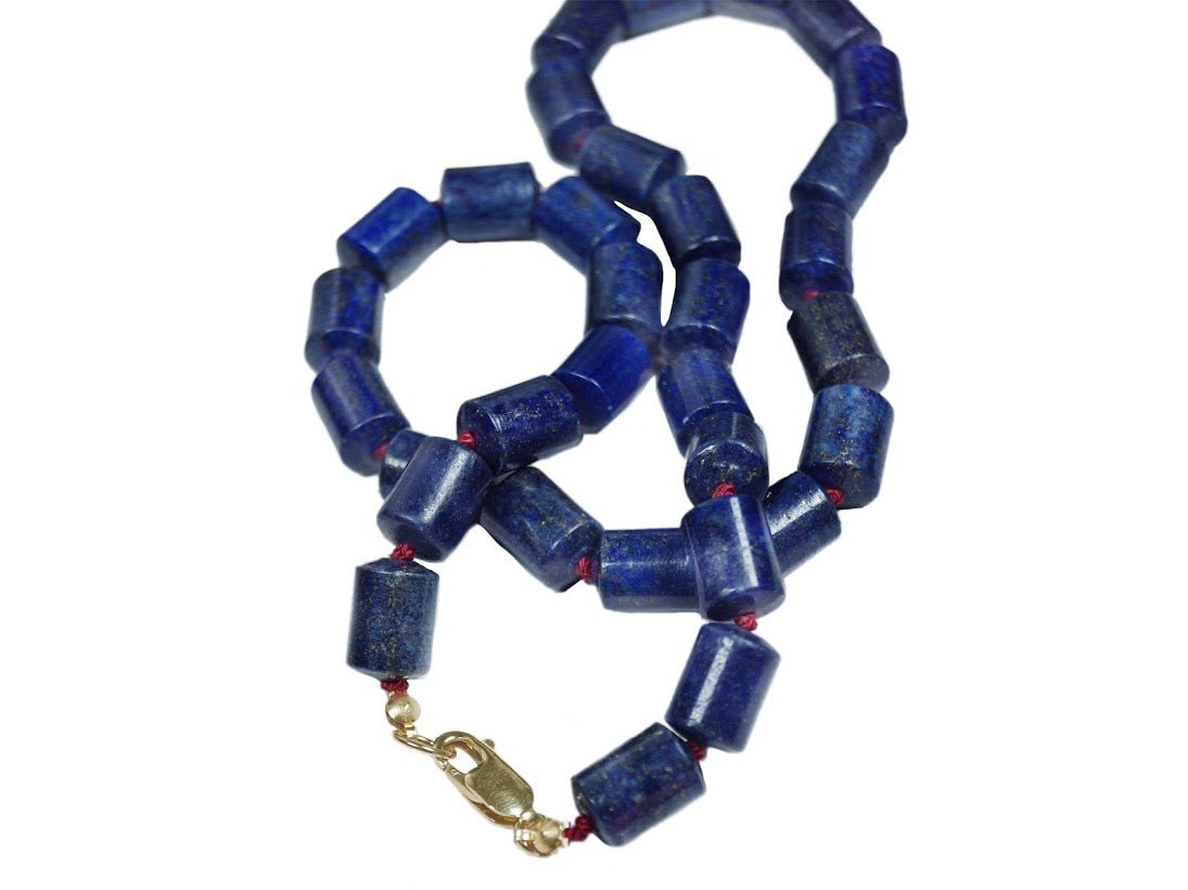 Barrel-Shaped Lapis Necklace