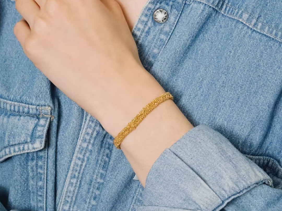 Narrow Woven Chain Bracelet