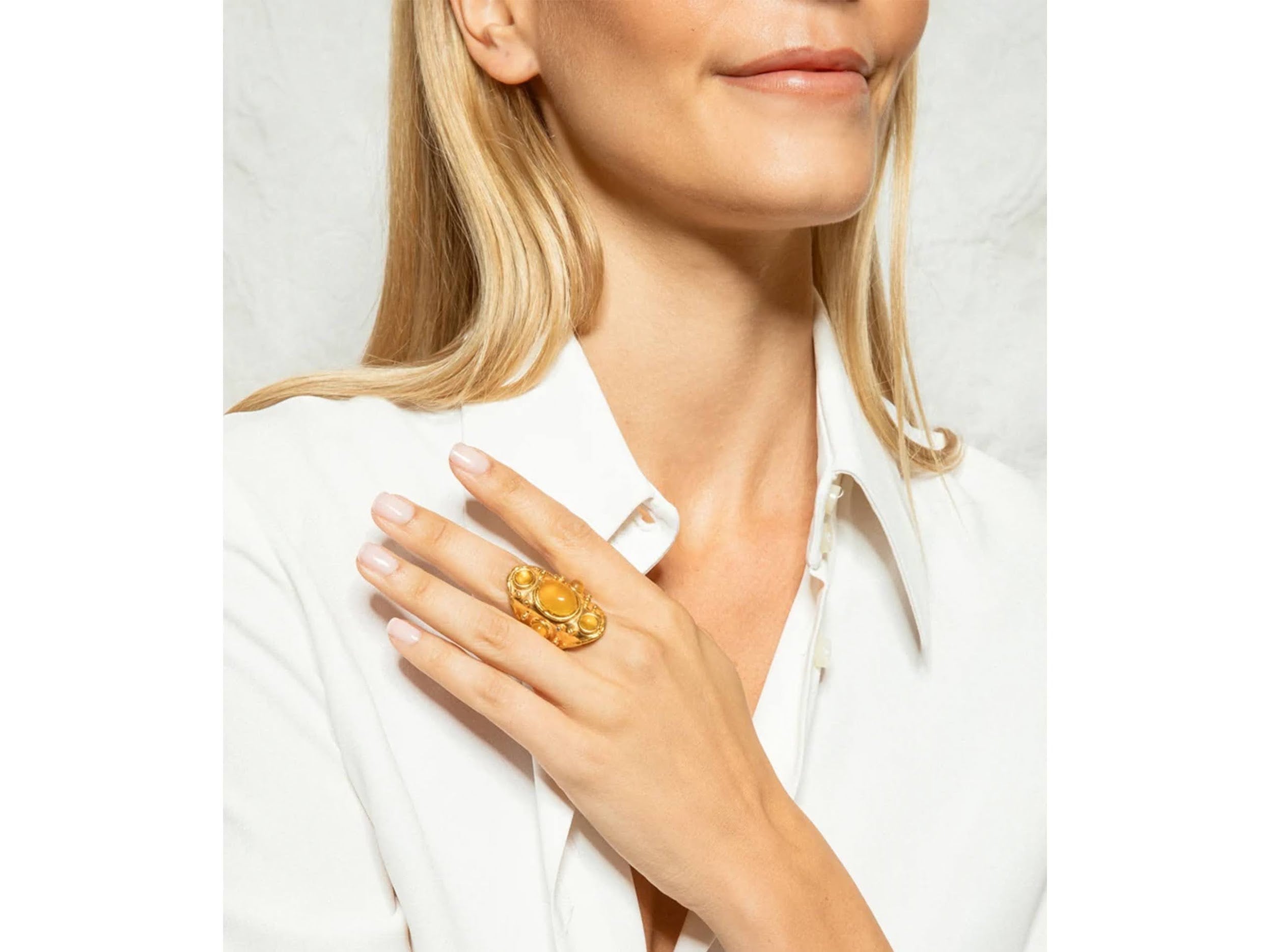 Golden Onyx Adjustable Ring