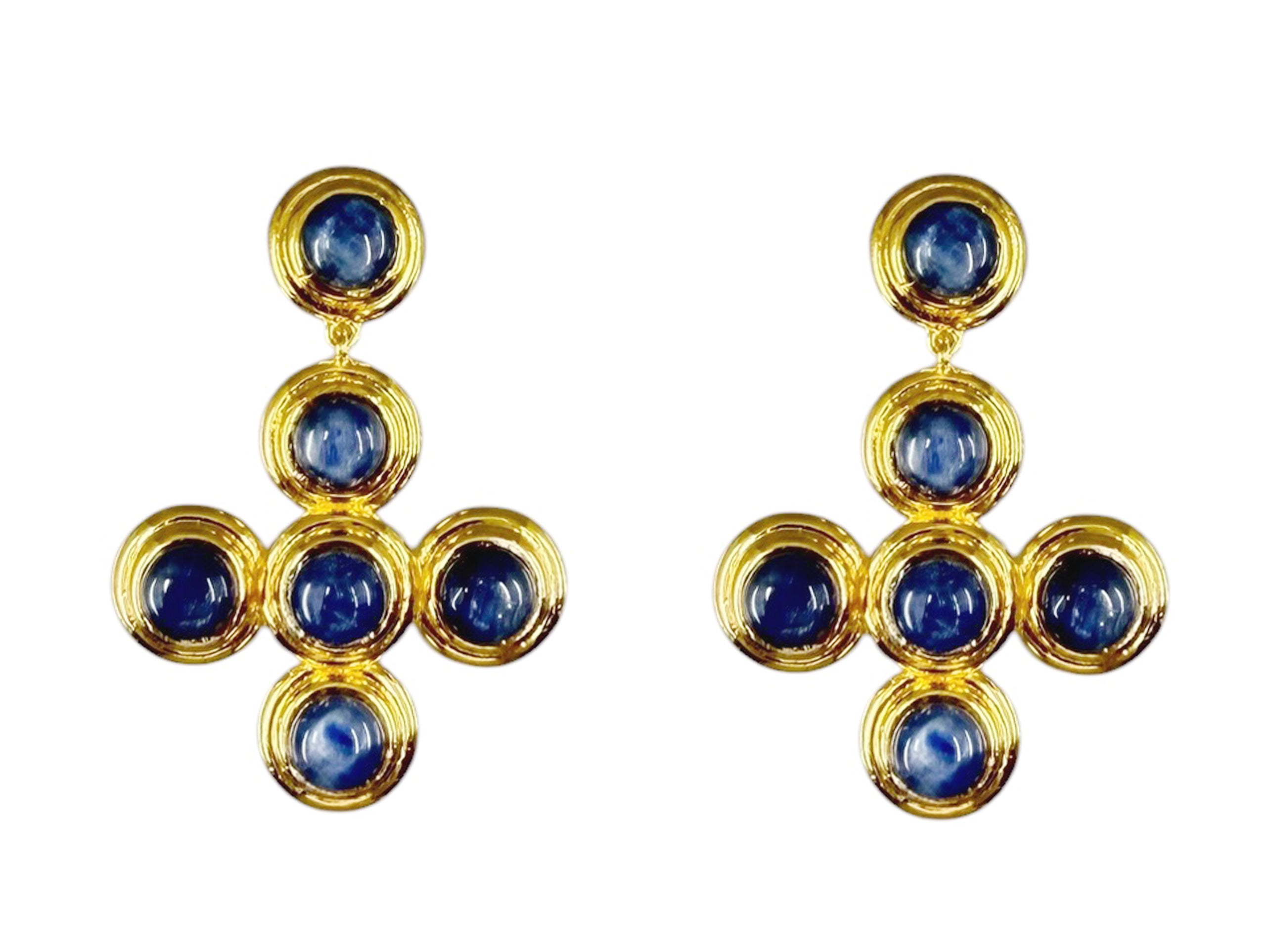 Kyanite Maltese Cross Drop Earrrings