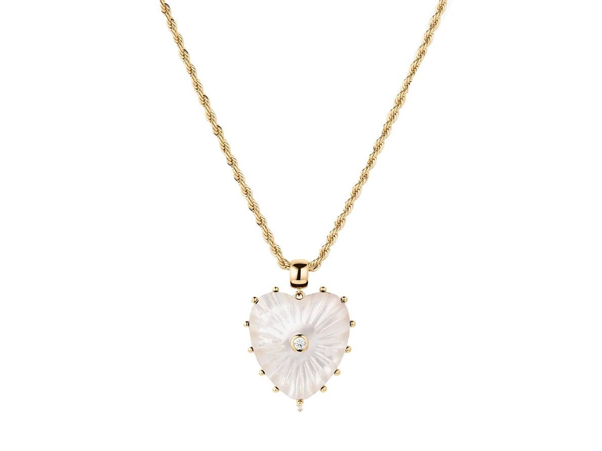 MOP Heart Rope Necklace