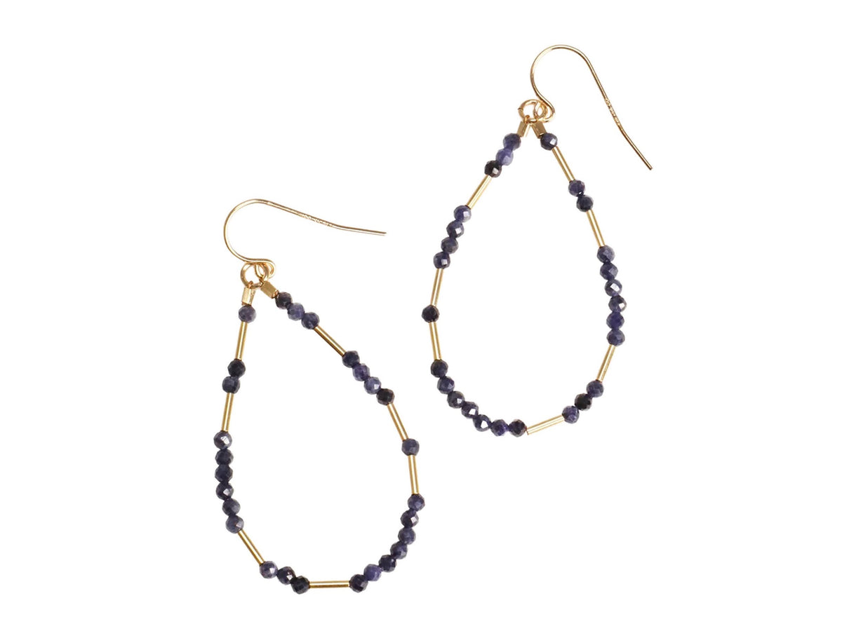 Sapphire Beaded Gold Hoops (Coming Soon)