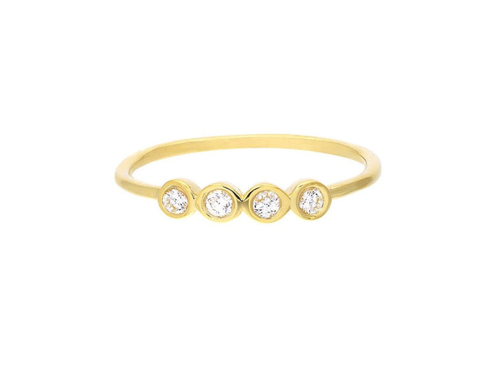 14k Four Diamond Wire Ring