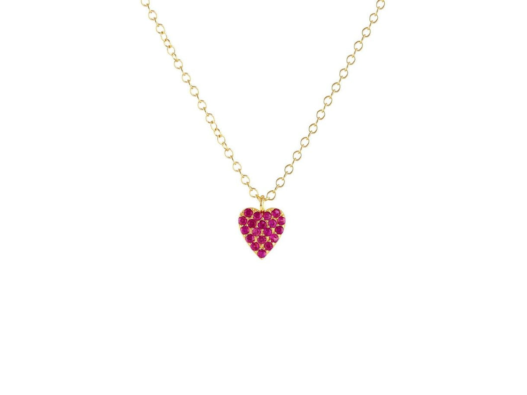 Red CZ Heart Necklace