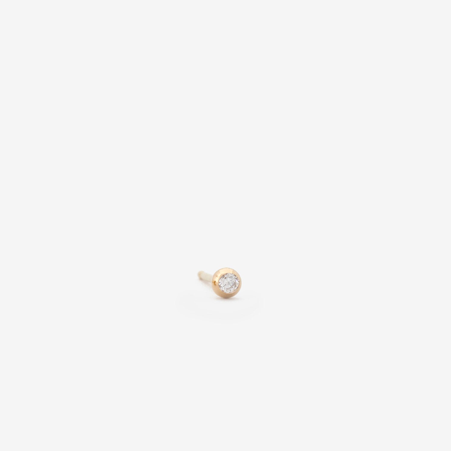 14k Diamond Ball Stud Earring