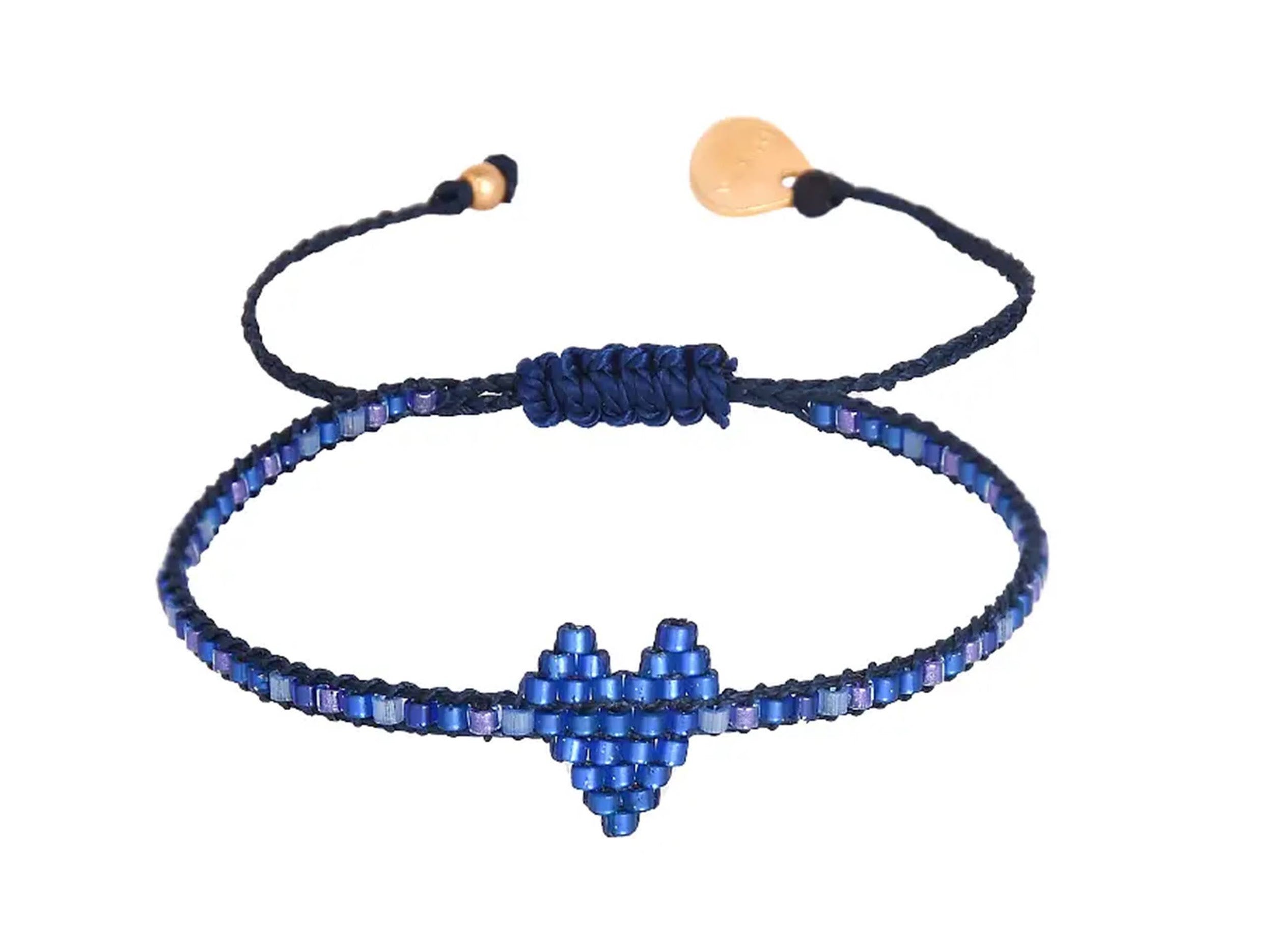 Blues Beaded Heart Bracelet
