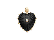 Load image into Gallery viewer, Onyx Heart Charm with CZ

