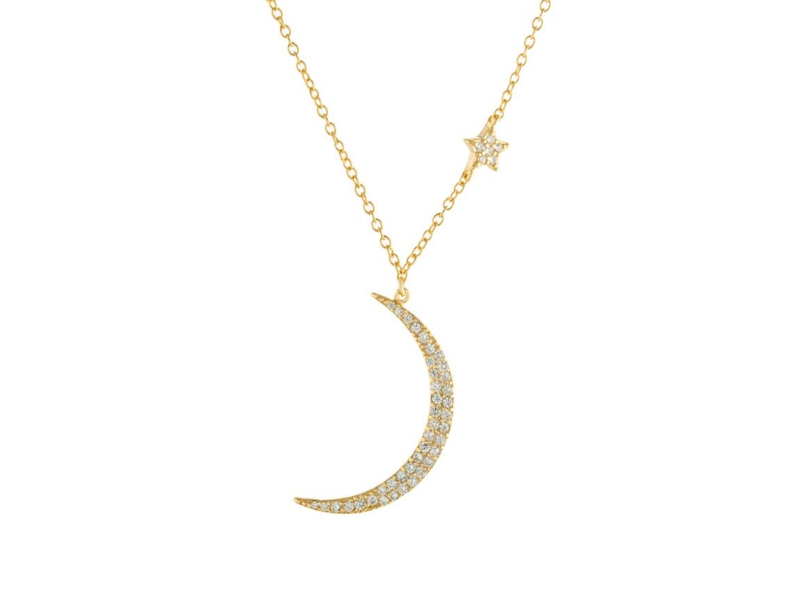 Crescent Moon and Star Necklace