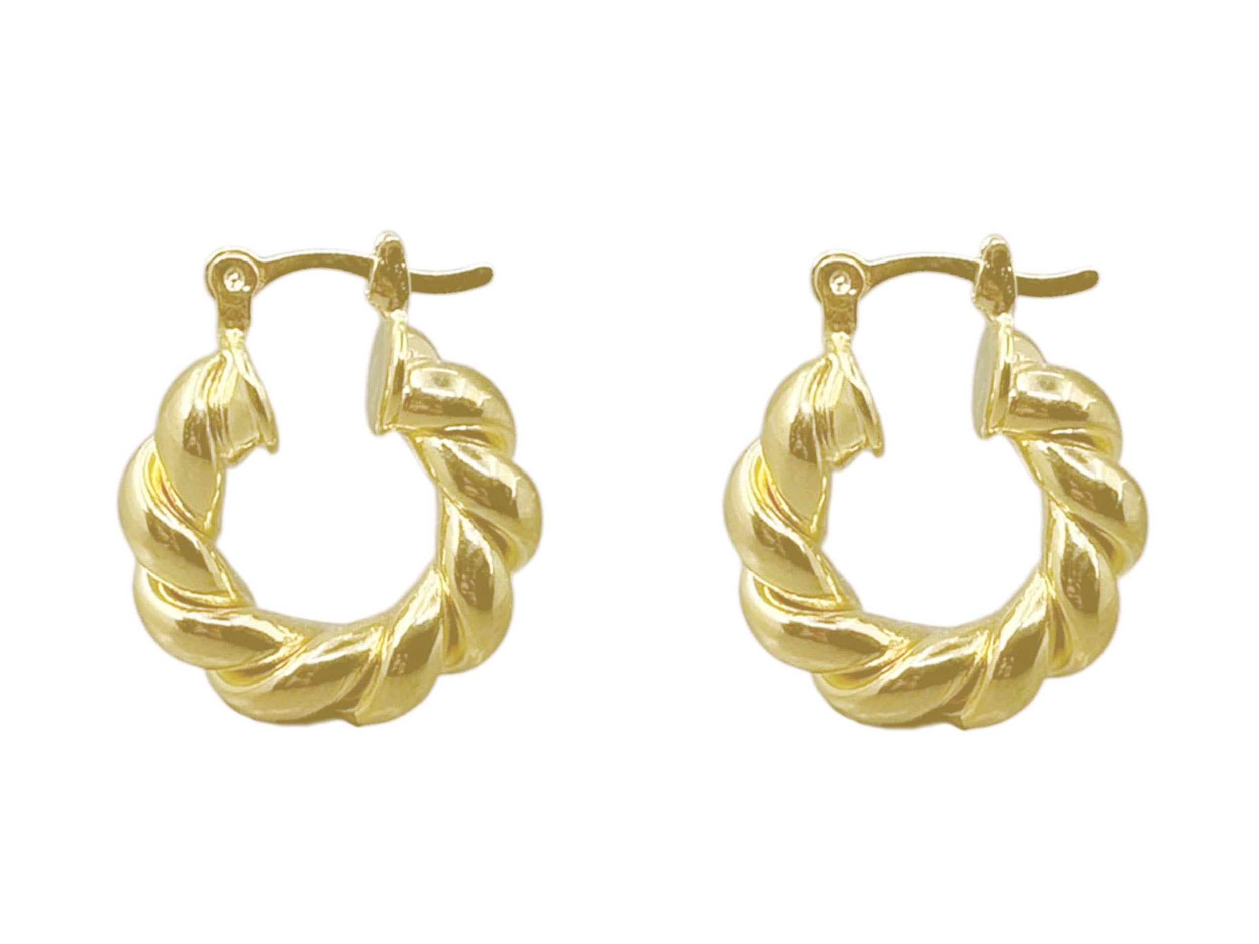 Gold Twisted Hoop Earrings
