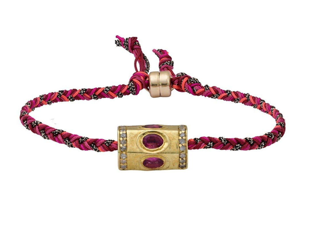 GV Pink Tourmaline and Diamond Bead Bracelet