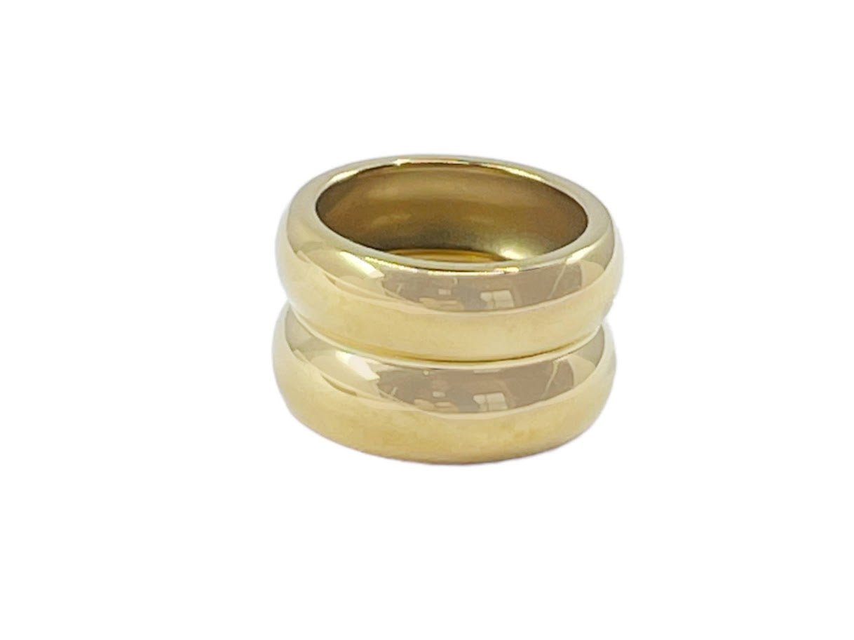 Gold Chunky Double Band Ring.