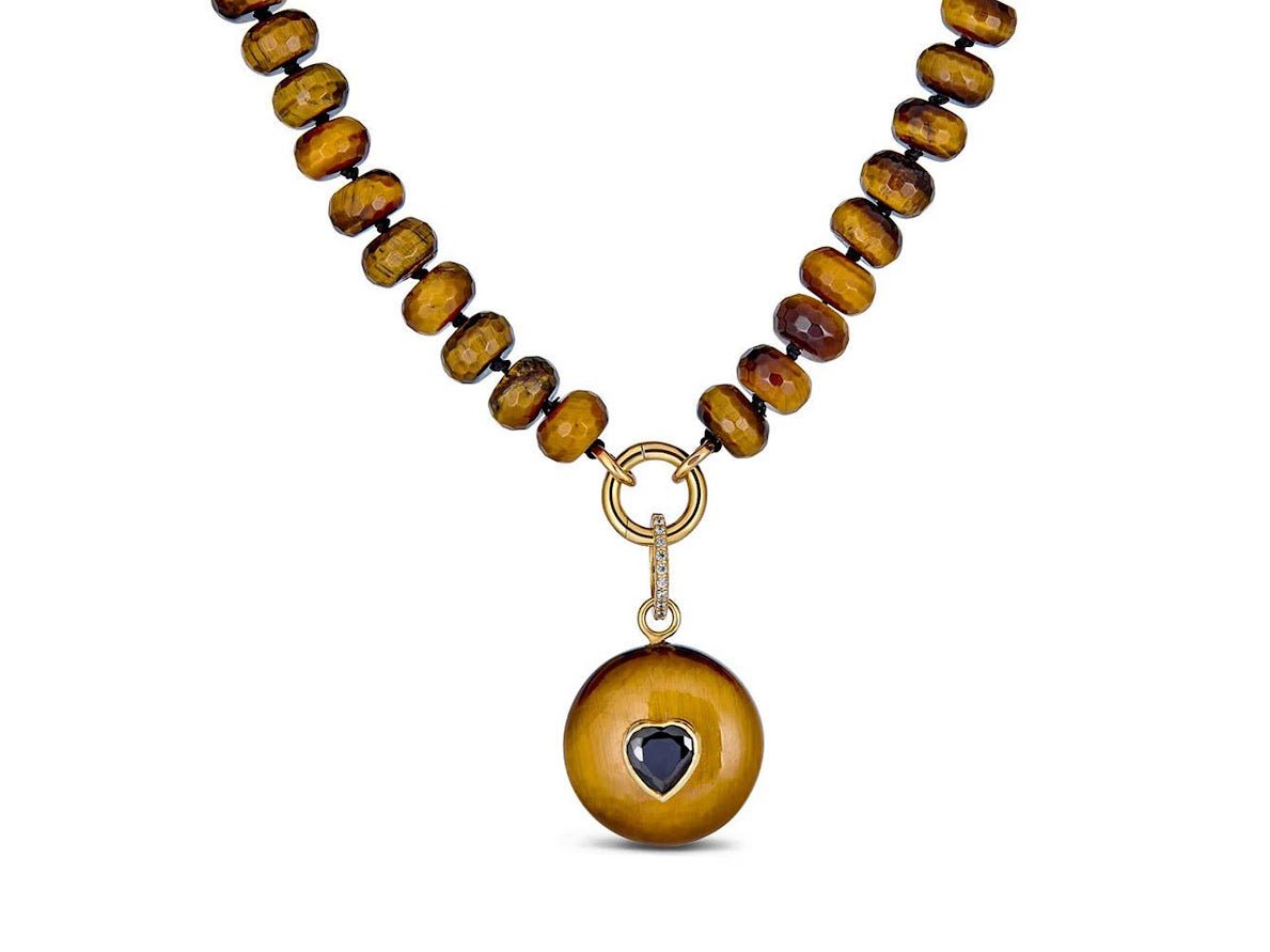 Tiger Eye Necklace with a Heart Pendant