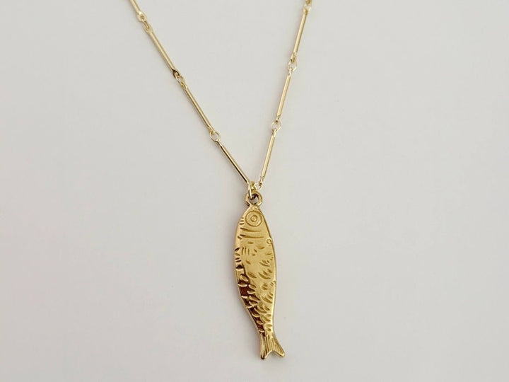 Gold Fish Charm on Bamboo Chain