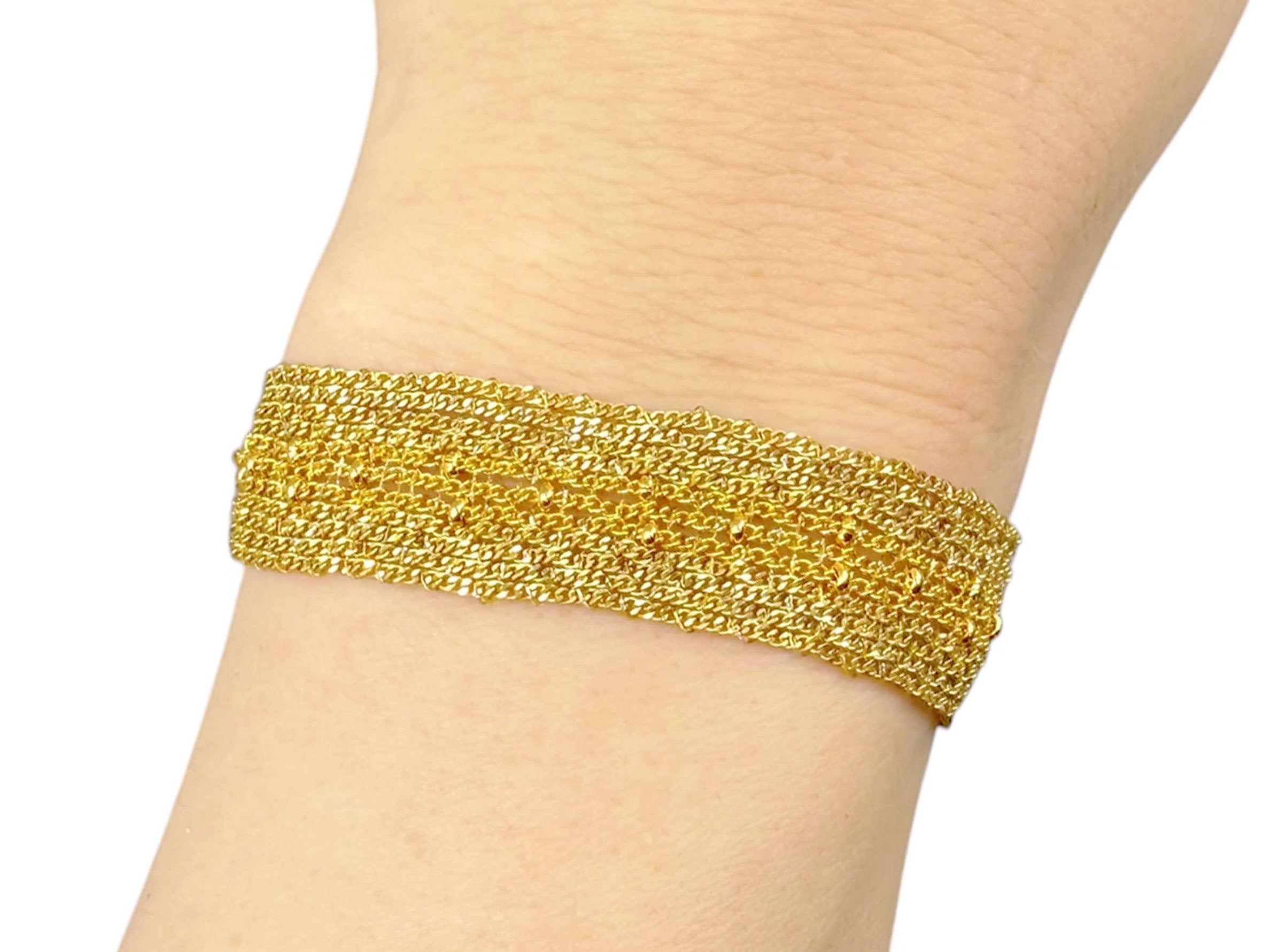 Wide Woven Chain Bracelet