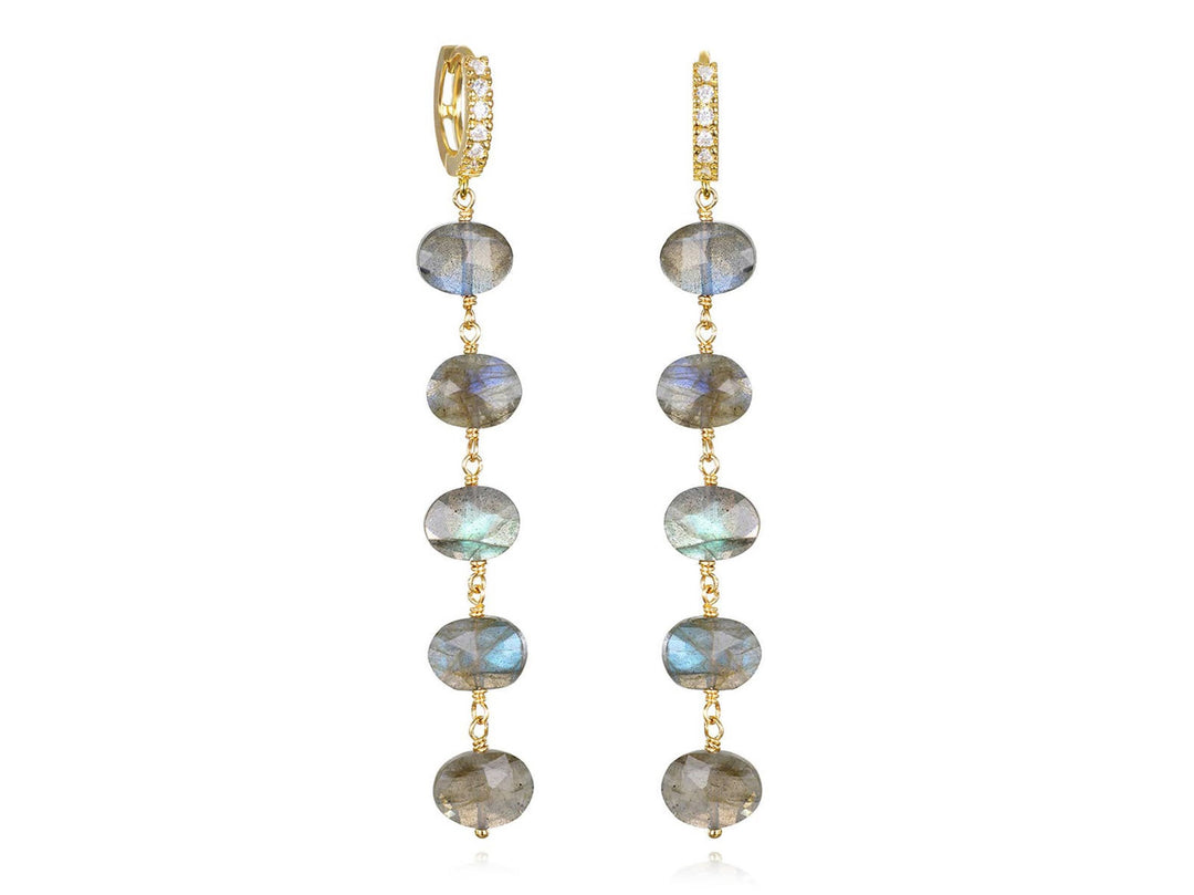 Long Drop Labradorite Earrings