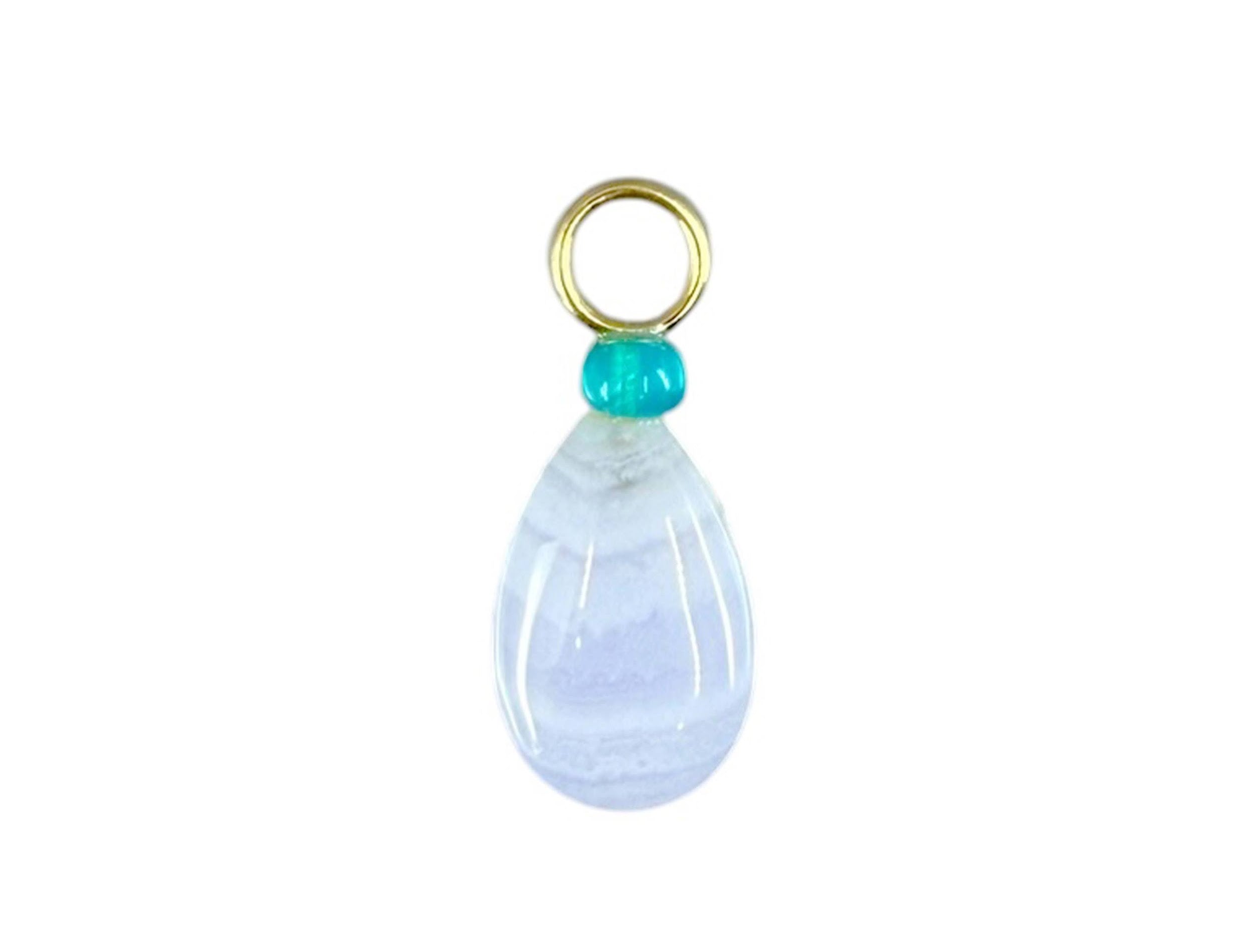 Blue Lace Agate and Opal Charm