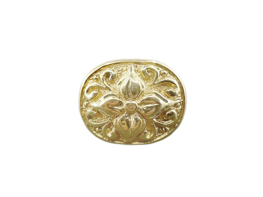 14k Gold 1980s Floral Signet Ring